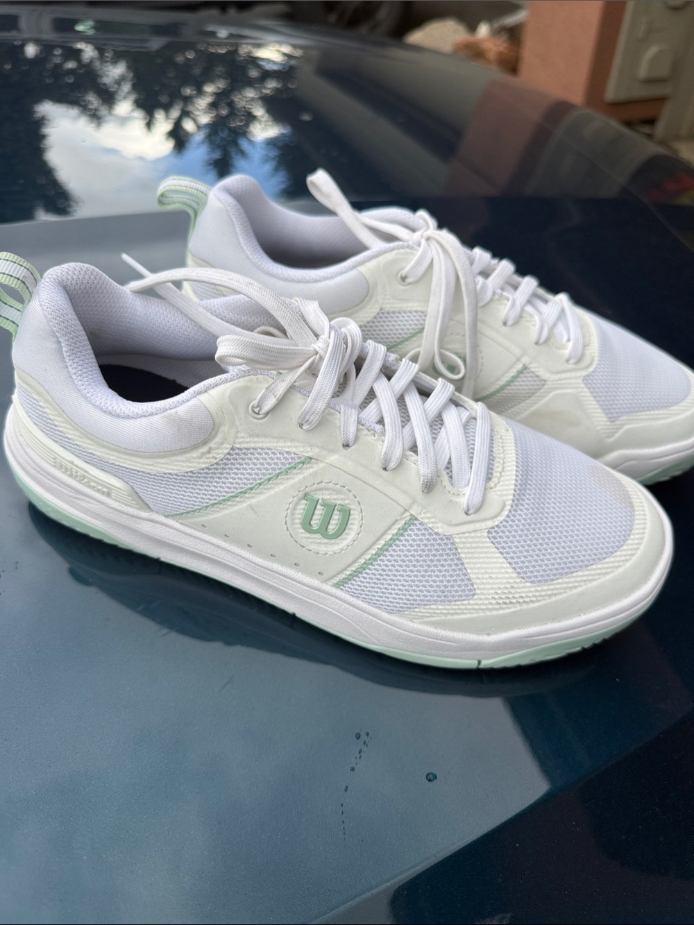 Wilson Women's White Sneakers with Mint Trim